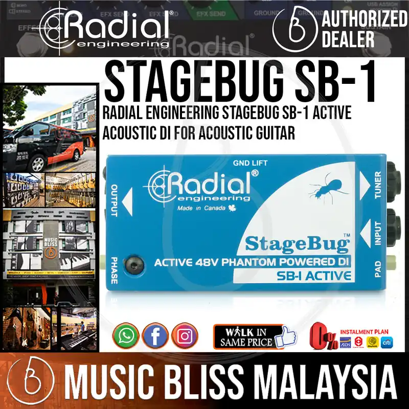Radial Engineering StageBug SB-1 Active Acoustic DI For Acoustic Guitar Top Pick