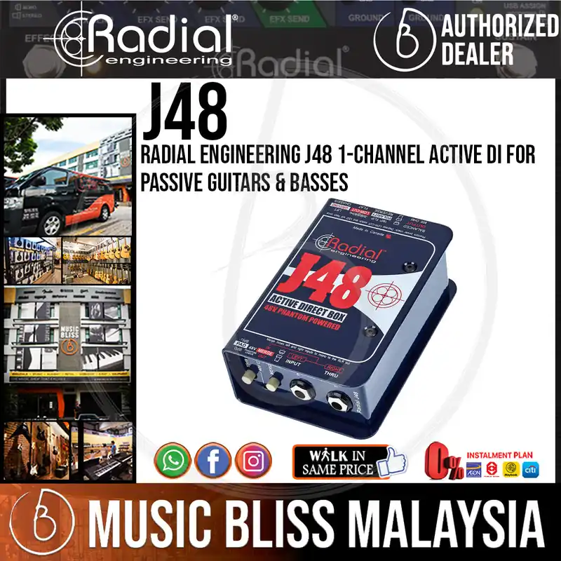 Final Sale Radial Engineering J48 1-channel Active DI for Passive Guitars & Basses