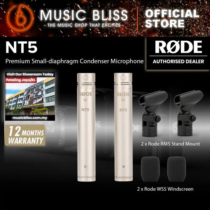 Genuine Rode NT5 Matched Pair Condenser Microphone 10 Years Warranty [Made in Australia]