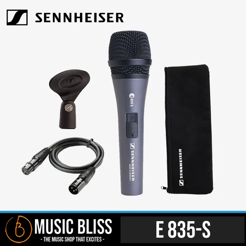 Affordable Sennheiser e 835-S Dynamic Cardioid Vocal Microphone with On/Off Switch with Free Mic Cable