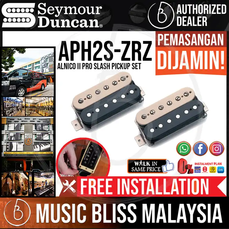 Instant Buy Seymour Duncan APH-2S Alnico II Pro Slash Pickup Set - Zebra/Reverse Zebra [Free In-Store Installation]