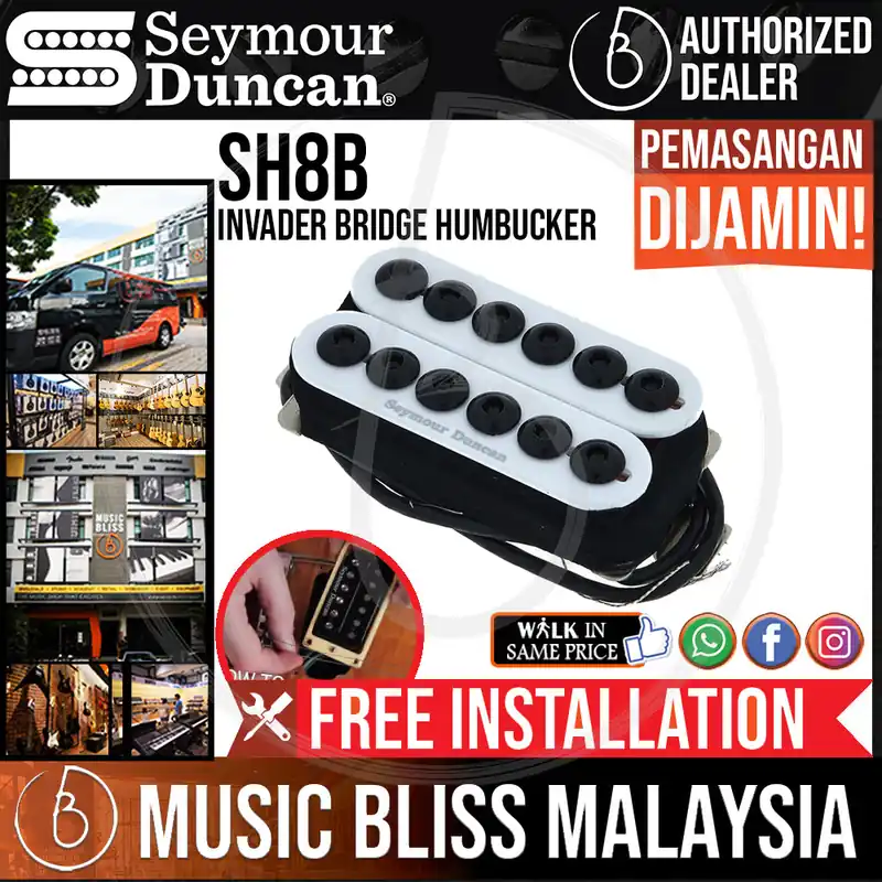 Seymour Duncan SH-8B Invader Bridge Humbucker Pickup - White Bridge[Free In-Store Installation] Latest