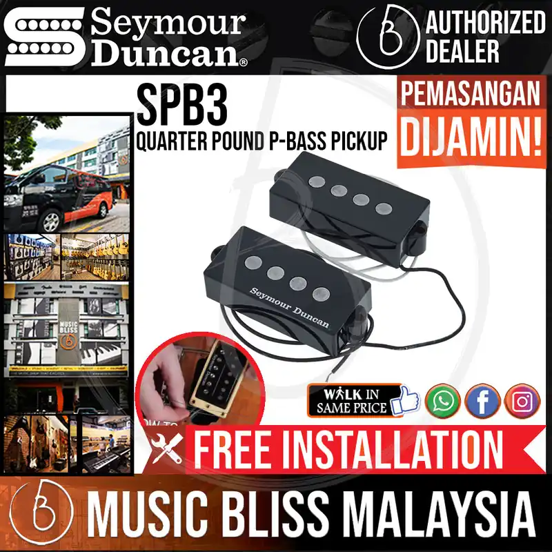 Money Back Guarantee Seymour Duncan SPB-3 Quarter Pound P-Bass Pickup - Black [Free In-Store Installation]