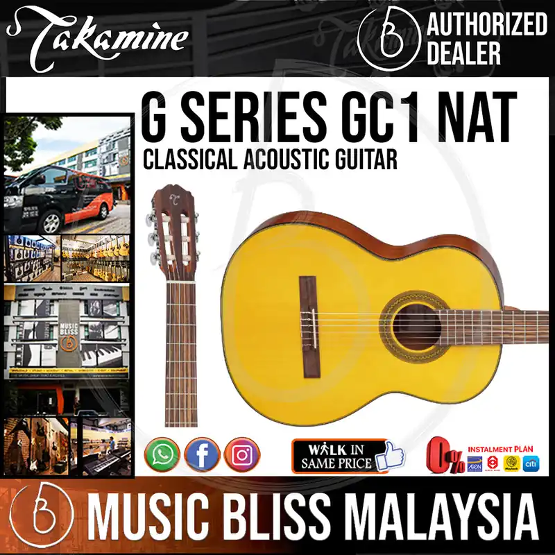 Hot Picks Takamine GC1 - Natural Nylon-string Classical Acoustic Guitar with Spruce Top