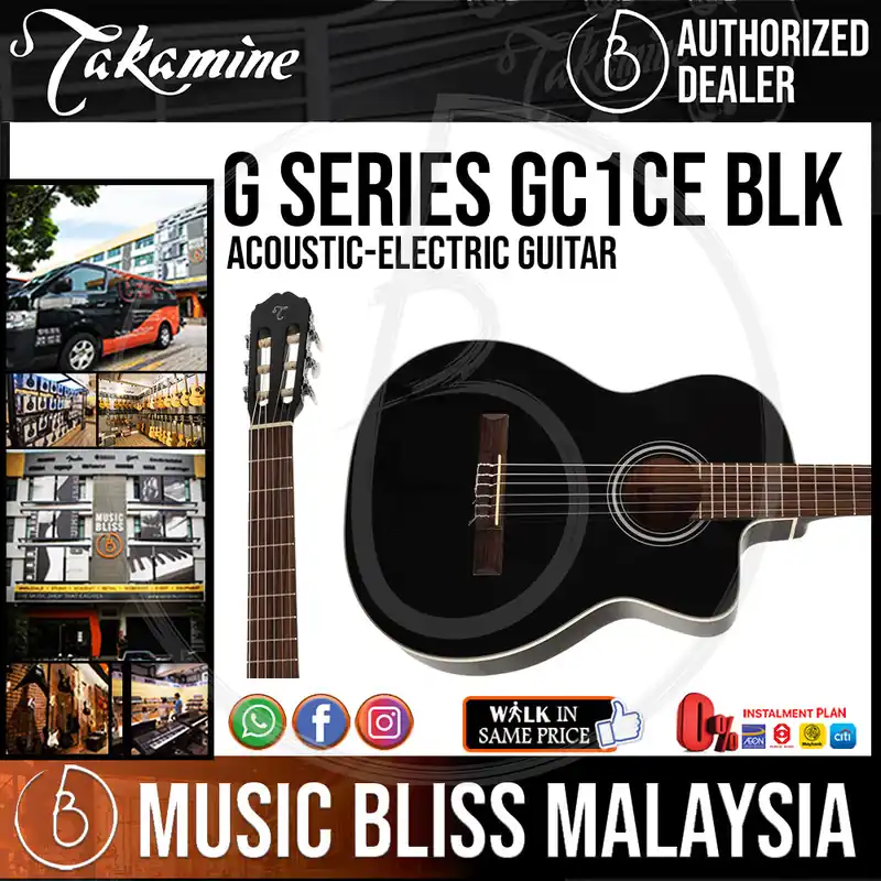 Trending Takamine GC1CE - Black Nylon-string Acoustic-Electric Guitar with Spruce Top