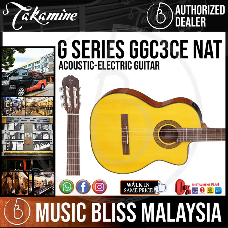 Money Back Guarantee Takamine GC3CE- Natural Classical Cutaway Acoustic-Electric Guitar with Solid Spruce Top