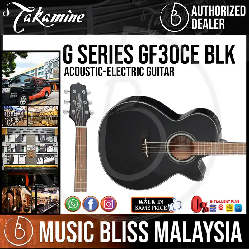 Last Chance Takamine GF30CE - Black 6-string Acoustic-Electric Guitar with Solid Spruce Top
