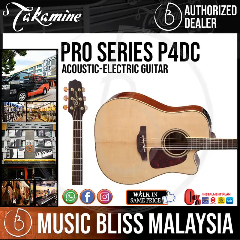 Exclusive Takamine P4DC - Natural 6-string Acoustic-Electric Guitar with Solid Spruce Top