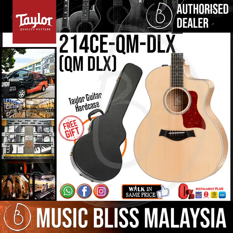 Discount Taylor 214ce-QM DLX - Quilted Maple back and sides with Hardcase