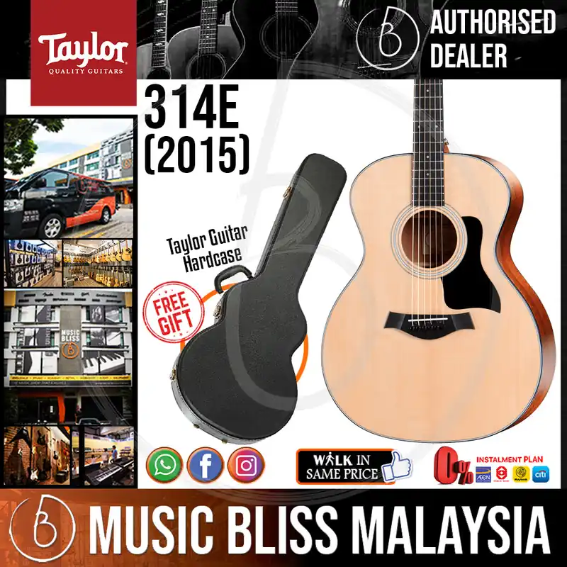Money Back Guarantee Taylor 314e Grand Auditorium Acoustic-Electric Guitar with Hardcase