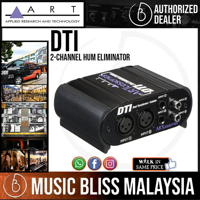 Direct From Manufacturer ART DTI 2-channel Hum Eliminator with XLR, 1/4", and RCA Inputs and Outputs