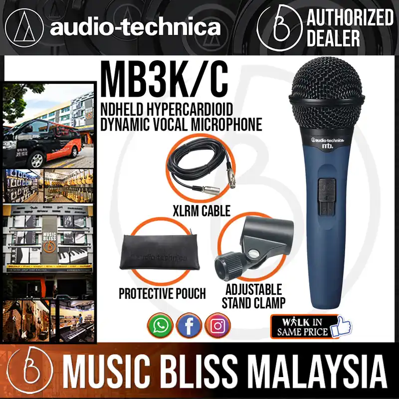 Top Pick Audio Technica MB3k/c Handheld Hypercardioid Dynamic Vocal Microphone with Cable