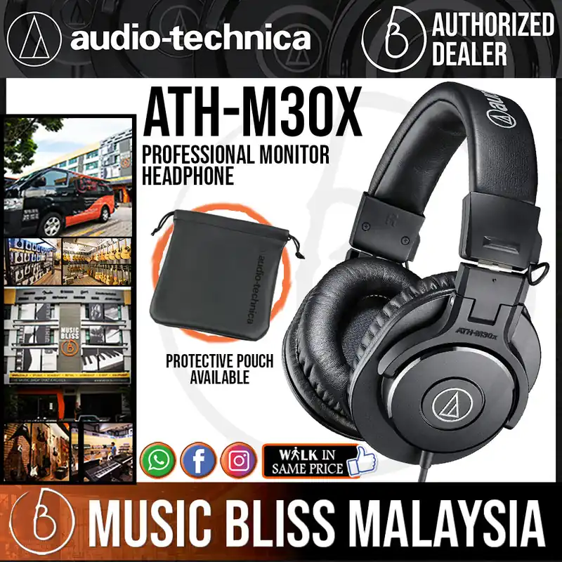 Latest Audio Technica ATH-M30x Professional Monitor Headphone