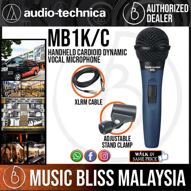 Audio Technica MB1k/c Handheld Cardioid Dynamic Vocal Microphone with Cable Fresh Stock