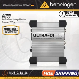 Latest Behringer Ultra-DI DI100 1-channel Active Microphone / Instrument Direct Box