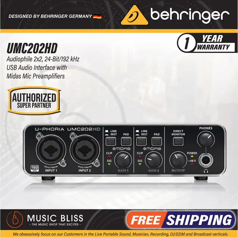 Premium Behringer U-Phoria UMC202HD USB 2.0 Audio Interface