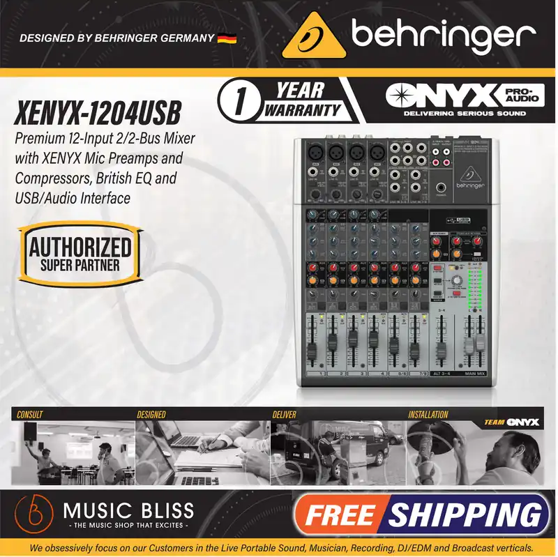 Grab Now Behringer XENYX 1204USB 8-channel Mixer with USB