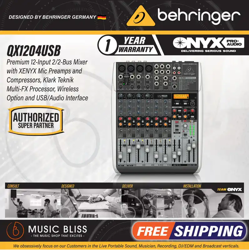 Reduced Price Behringer XENYX QX1204USB Mixer with USB and Effects