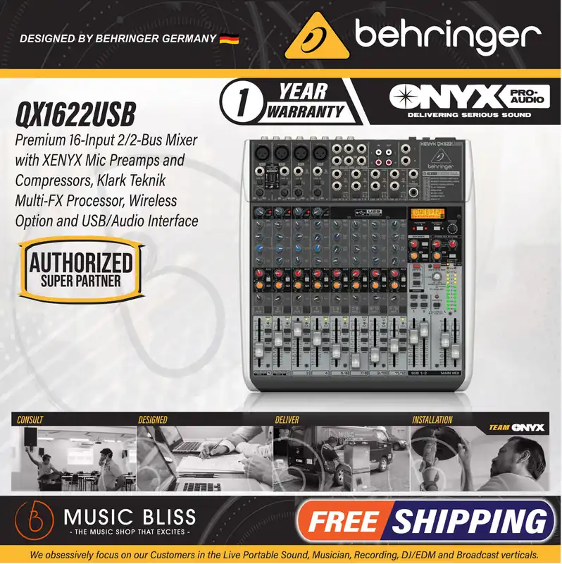 Markdown Behringer XENYX QX1622USB Mixer with USB and Effects