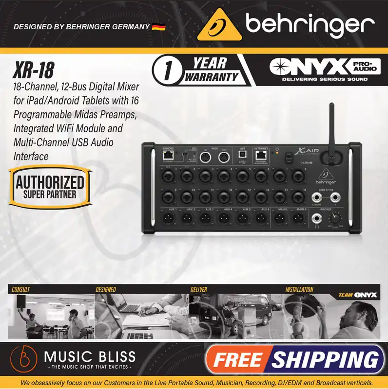 Fresh Stock Behringer X Air XR18 Tablet-controlled Digital Mixer