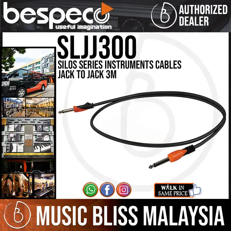 Bespeco SLJJ300 Silos Series Instruments Cables Jack To Jack 3M Trusted Brand