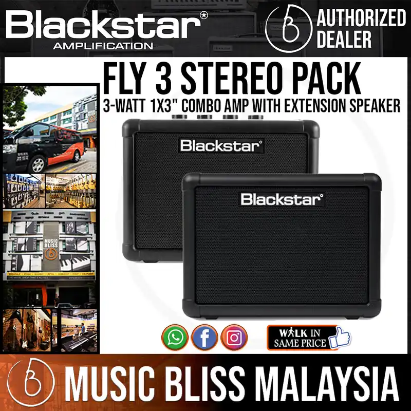 Free Returns Blackstar FLY 3 Pack 3-watt 1x3" Combo Amp with Extension Speaker