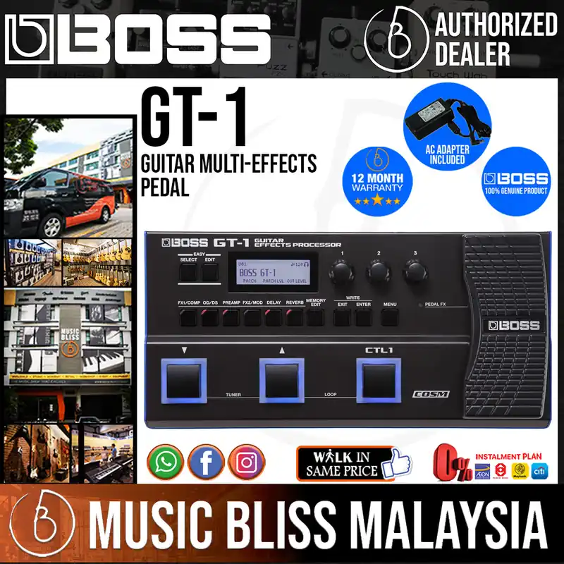 Boss GT-1 Guitar Multi-Effects Pedal with Original Adapter Exclusive Offer