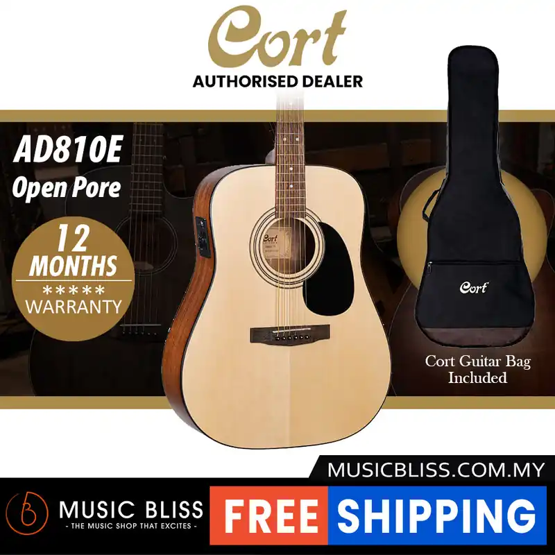 Cort AD810E Acoustic Guitar with Bag Professional Grade