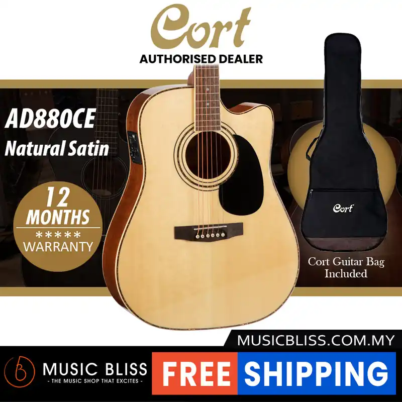 Professional Grade Cort AD880CE Acoustic Guitar with Bag