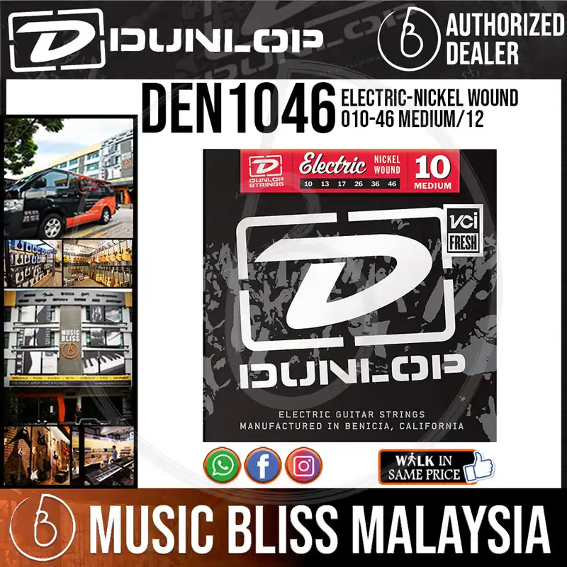 Popular Jim Dunlop DEN1046 Nickel Plated Steel Electric Strings - Medium 010-046