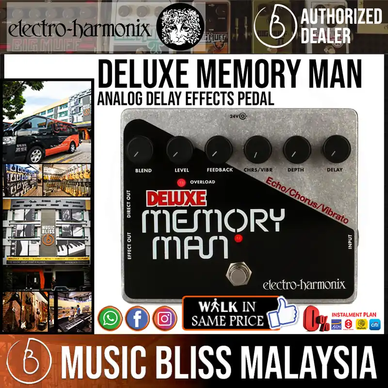 Electro Harmonix Deluxe Memory Man Analog Delay Effects Pedal Certified
