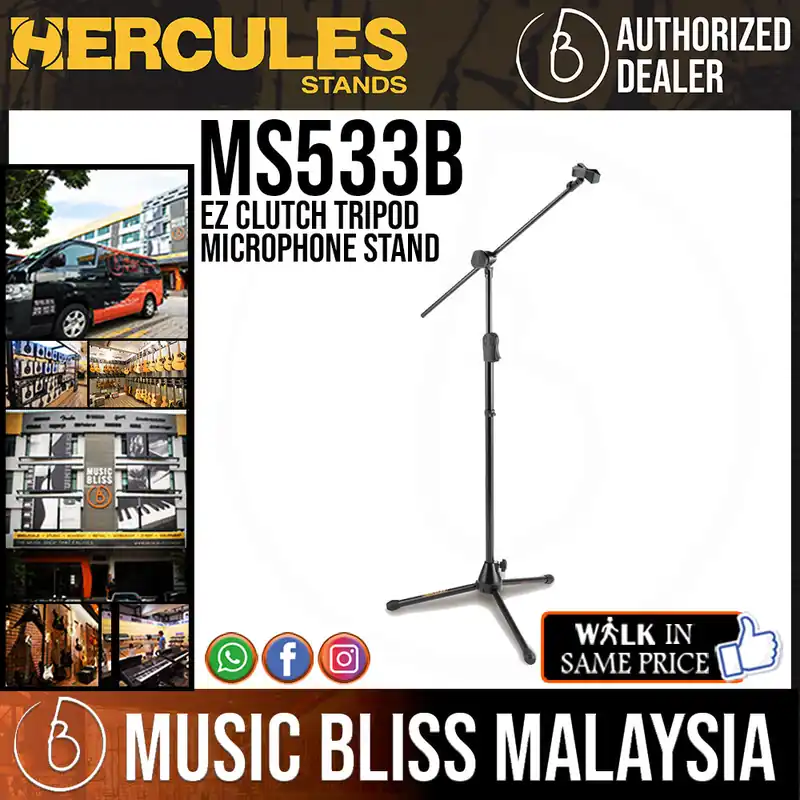 Free Shipping Hercules MS533B EZ Clutch Tripod Microphone Stand