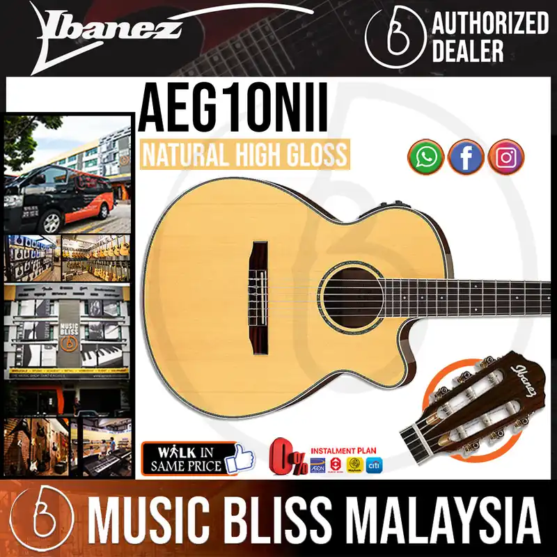 Hot Picks Ibanez AEG10NII Nylon Acoustic-Electric Guitar - Natural High Gloss