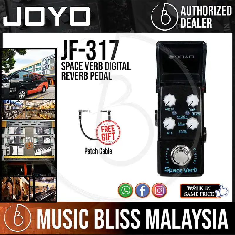 Latest Joyo JF-317 Space Verb Digital Reverb Pedal with Free Patch Cable