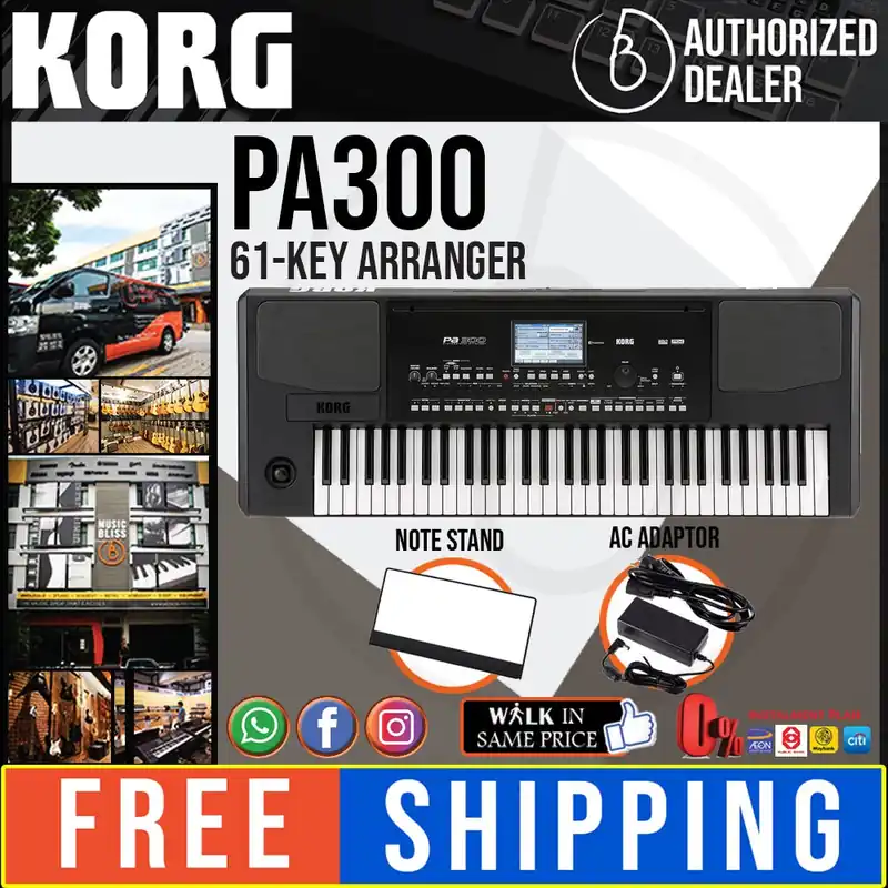 Trusted Brand Korg Pa300 61-key Arranger Workstation with 0% Instalment