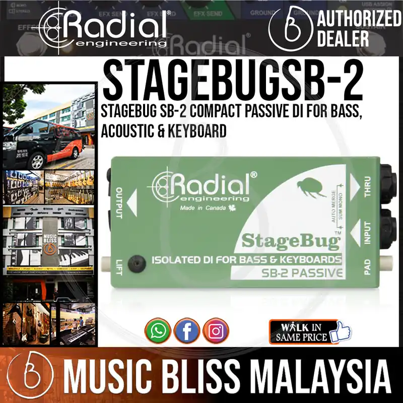 Original Radial Engineering StageBug SB-2 Compact Passive DI For Bass, Acoustic & Keyboard