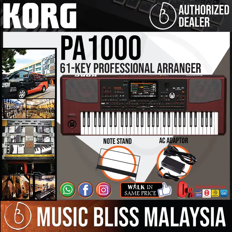 Next Day Delivery Korg Pa1000 61-key Professional Arranger with 0% Instalment