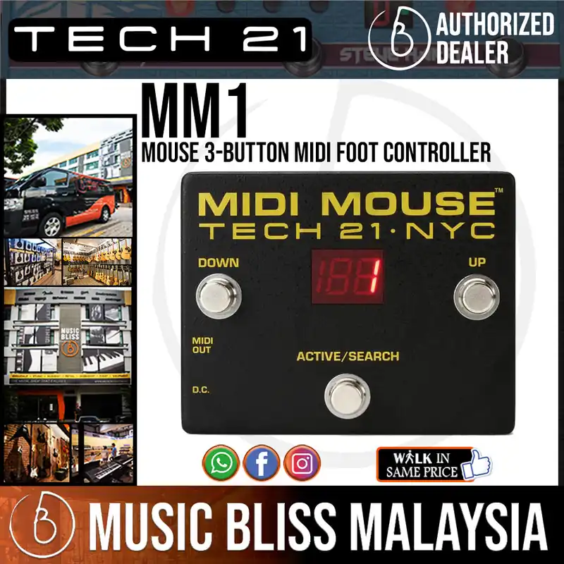 Tech 21 MIDI Mouse 3-button MIDI Foot Controller New Arrival