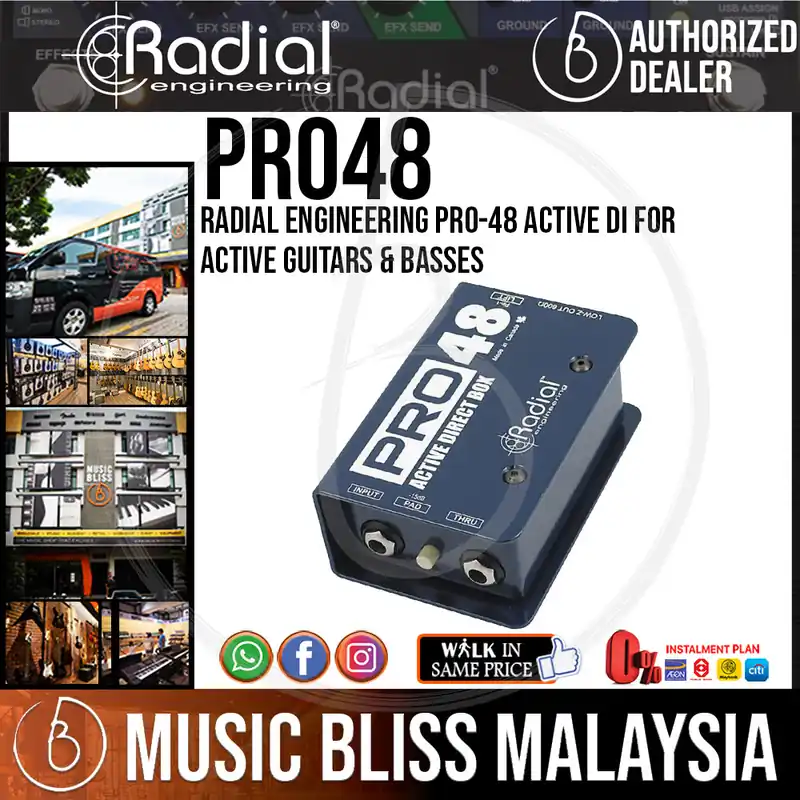 Radial Engineering Pro-48 Active DI for Active Guitars & Basses Save Now