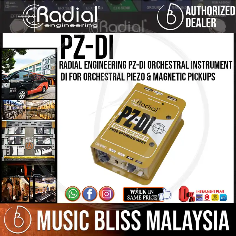 Radial Engineering PZ-DI Orchestral Instrument DI For Orchestral Piezo & Magnetic Pickups Deal