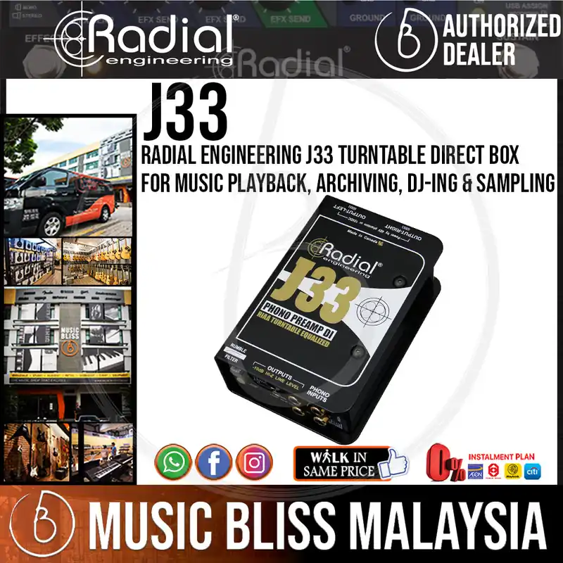 Limited Edition Radial Engineering J33 Turntable Direct Box For Music Playback, Archiving, DJ-ING & Sampling