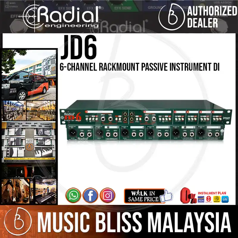 Radial Engineering JD6 6-Channel Rackmount Passive Instrument DI High Quality