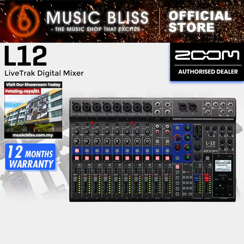 Zoom L-12 LiveTrak Digital Mixer with 0% Instalment Brand New