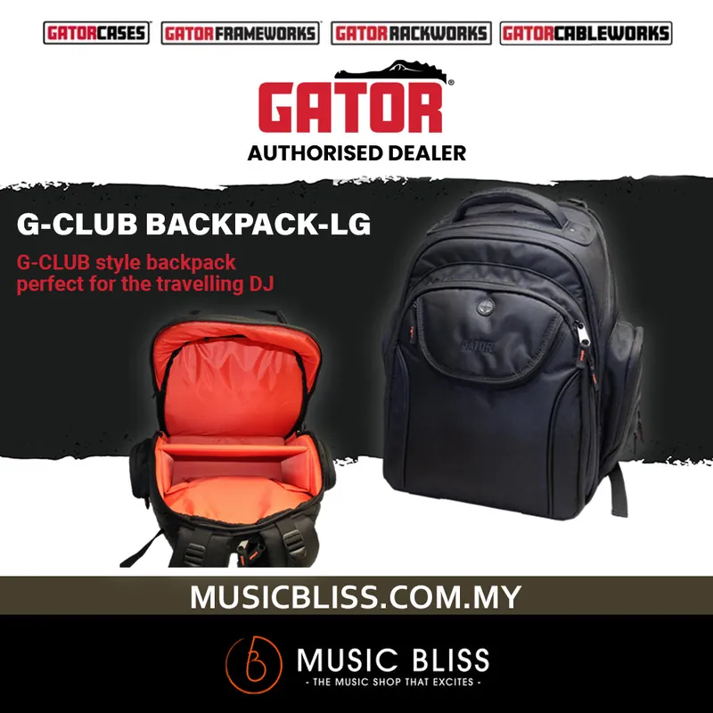 No Minimum Order Gator G-CLUB BACKPACK-LG Large G-CLUB Style Backpack