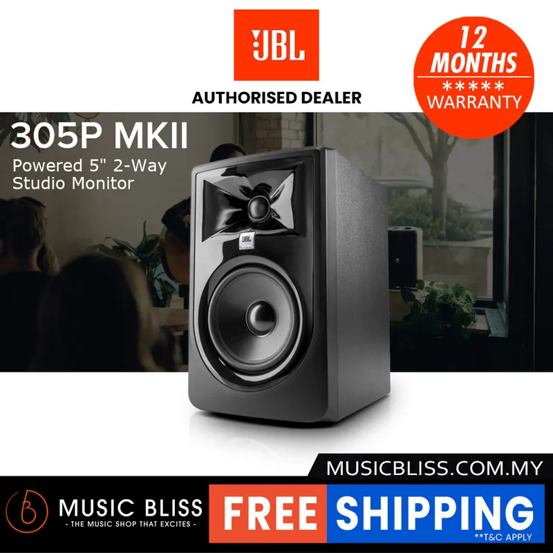 Latest JBL 305P MKII Powered 5" 2-Way Studio Monitor