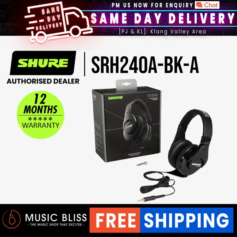 Popular Shure SRH240A Professional Quality Headphones