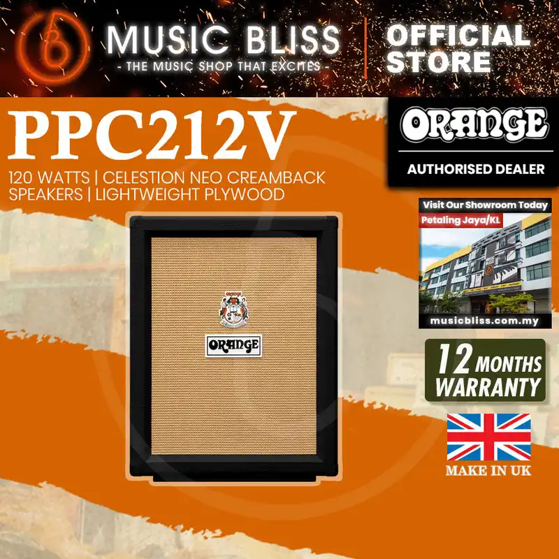Orange PPC212 V 120-watt 2x12" Vertical Cabinet - Black [Made in UK] Markdown