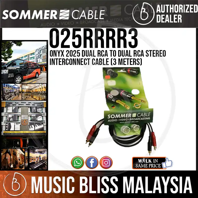 Trending Sommer Onyx 2025 Dual RCA to Dual RCA Stereo Interconnect Cable -3 Meters