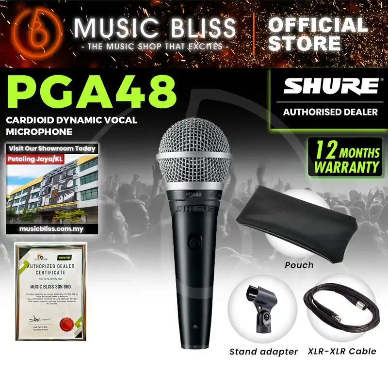 Best Seller Shure PGA48-XLR Cardioid Dynamic Vocal Microphone, XLR-XLR Cable