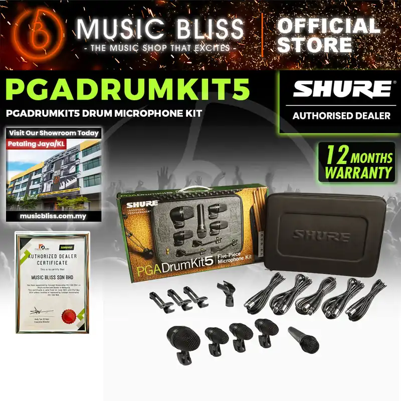 Secure Checkout Shure PGADRUMKIT5 5-piece Drum Microphone Kit